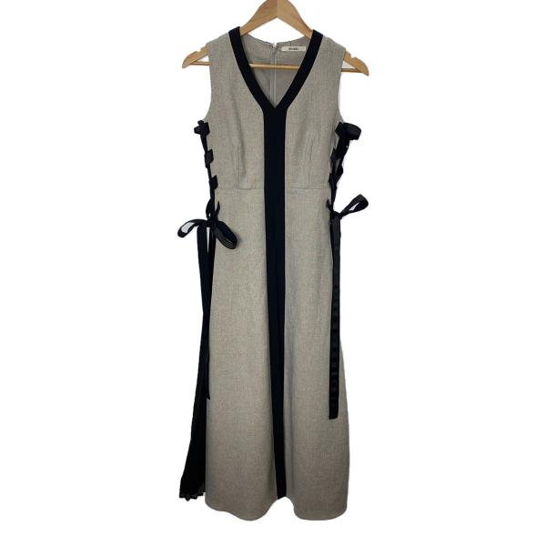 SNIDEL◇24SS/サイドプリーツバイカラーワンピース/1/ポリエステル/GRY