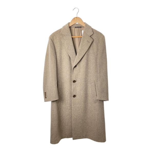 エンポリオ アルマーニ アルパカ混 ダブルチェスターコート 50 イタリア製 PAL ZILERI◇イタリア製/ヘリンボーン/チェスターコート/50/アルパカ