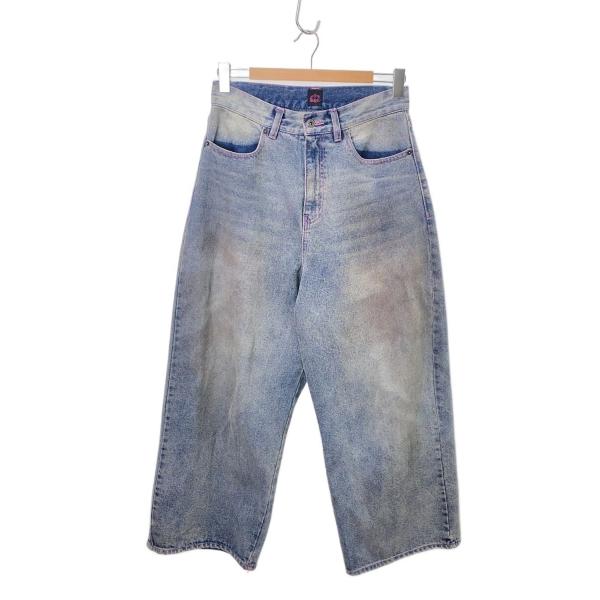 9090◇Ninety Girl Logo Buggy Denim Pants/M/デニム/IDG/NL0013