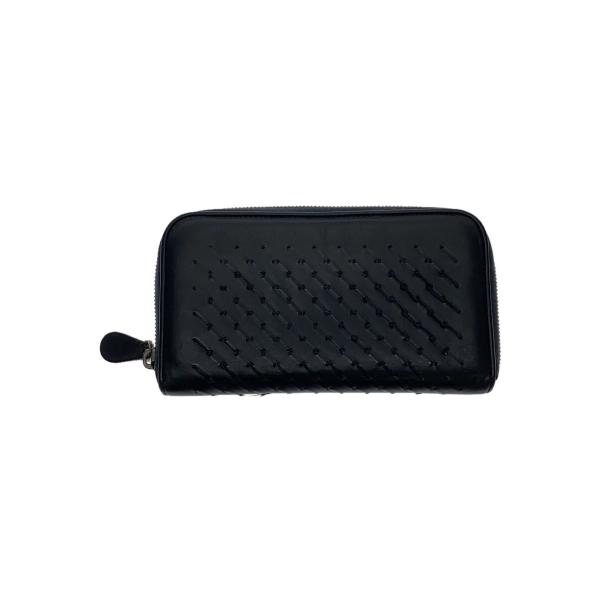 BOTTEGA VENETA◇長財布/レザー/ブラック/黒/メンズ/BOTTEGA VENETA