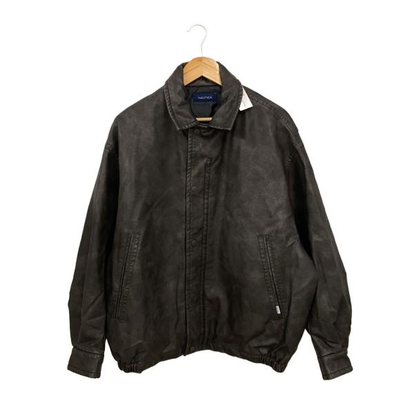 美品　NAUTICA　フェイクレザー　中綿　ブルゾン　ジャケット　XL 美品 NAUTICA フェイクレザー 中綿 ブルゾン ジャケット XL