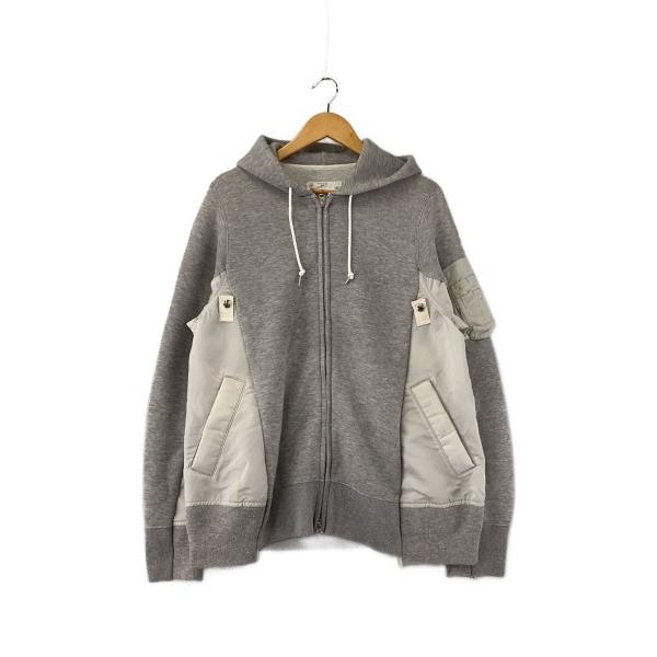 sacai◇ジップパーカー/2/コットン/GRY/SCM-036/20AW// : セカンド