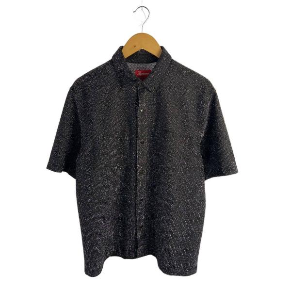 Supreme Lurex S/S Shirtラメ シャツ Supreme◇Lurex S/S Shirt/22aw/半袖シャツ/M/ポリエステル/BLK/無地