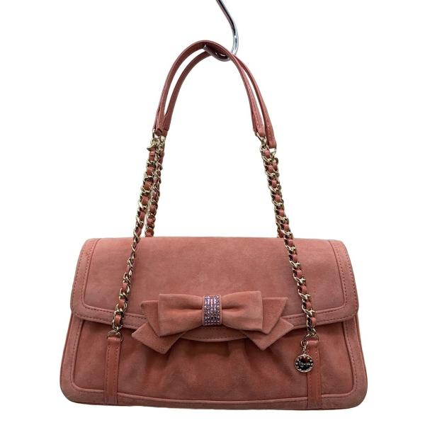 GINZA Kanematsu◇ショルダーバッグ/スウェード/PNK/無地 : セカンド