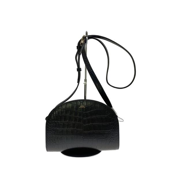 A.P.C.◇Demi-Lune/ハーフムーン/ショルダーバッグ/レザー/BLK