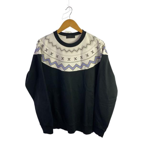 GOD SELECTION XXX / スウェット/M/コットン/BLK/無地 GOD SELECTION XXX◇ノルディック/スウェット/L/コットン/BLK