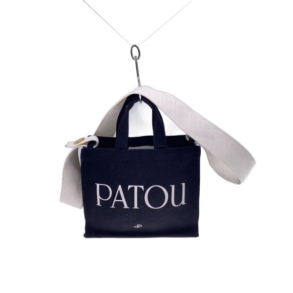 PATOU◇トートバッグ/キャンバス/BLK/プリント : セカンドストリート