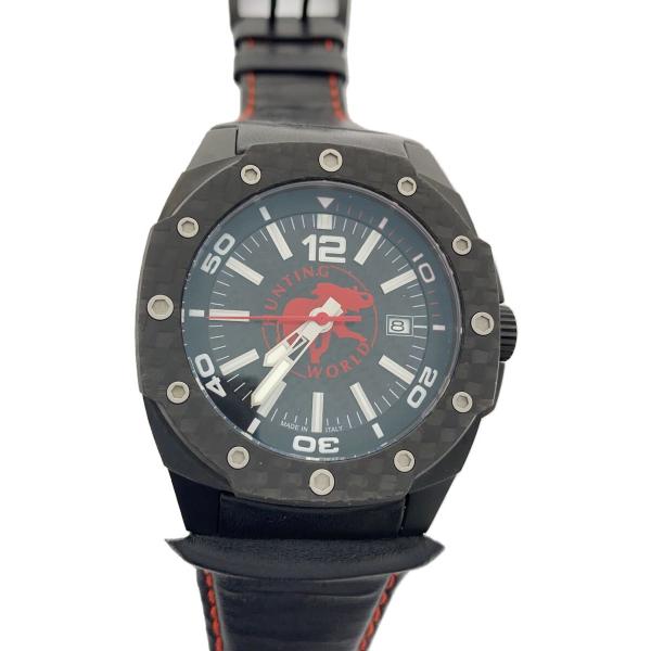 HUNTING WORLD◇自動巻腕時計/アナログ/レザー/BLK/BLK/HW-026