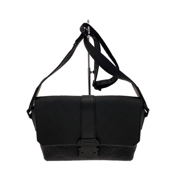 LOUIS VUITTON◆Sケープ・メッセンジャー_モノグラム・トリヨン/レザー/BLK/無地//