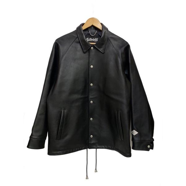 schott レザージャケット 34 Schott◇レザージャケット・ブルゾン/M/レザー/BLK/無地/PD23SJ07