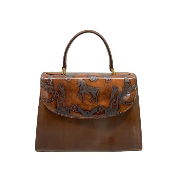 Cristian FLORENCE/馬柄/エンボス加工/イタリア製/ハンドバッグ/レザー