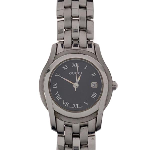 GUCCI 腕時計 アナログ　5500Lクォーツ シルバー GUCCI(グッチ) / 5500L/クォーツ腕時計/アナログ/文字盤ブラック