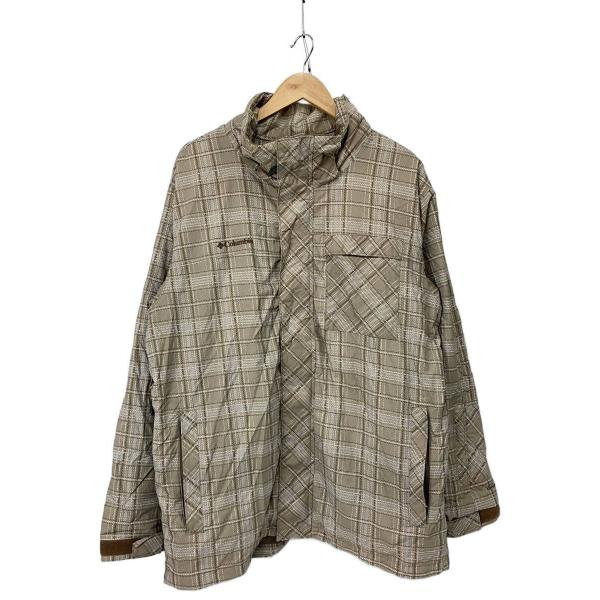 Columbia◇ジャケット/L/ナイロン/ベージュ/チェック/208 sm 7714