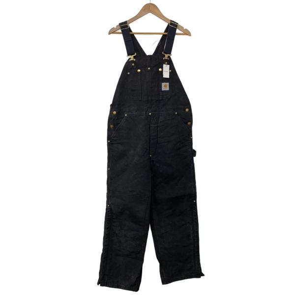 Carhartt◇オーバーオール/38/コットン/BLK/ダブルニー : セカンド