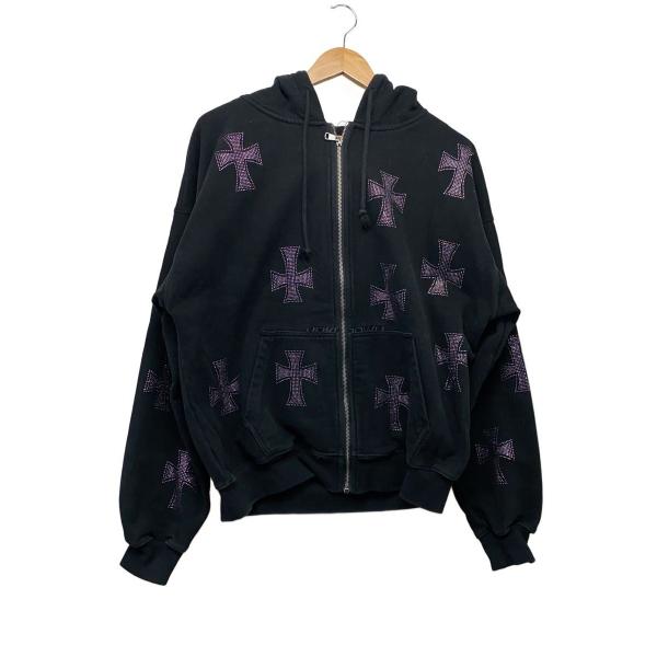 UNKNOWN LONDON◇RHINESTONE HOODIE/ラインストーン/ジップパーカー/M
