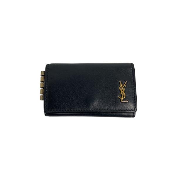 SAINT LAURENT◇キーケース/レザー/ブラック/メンズ/4連 : セカンド