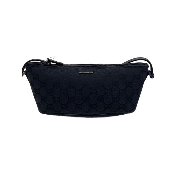 GUCCI◇ポーチ_GGキャンバス/キャンバス/BLK/総柄 : セカンド