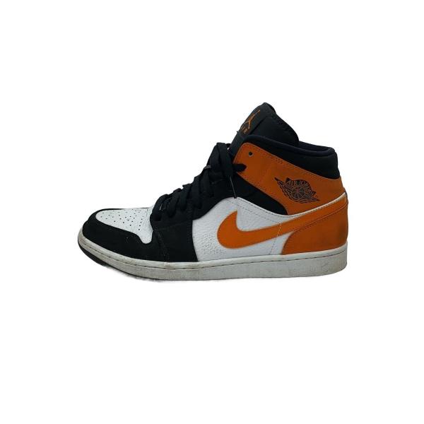 NIKE◆AIR JORDAN 1 MID/エアジョーダン1ミッド/ブラック/554724-058/28cm/BLK/フェ
