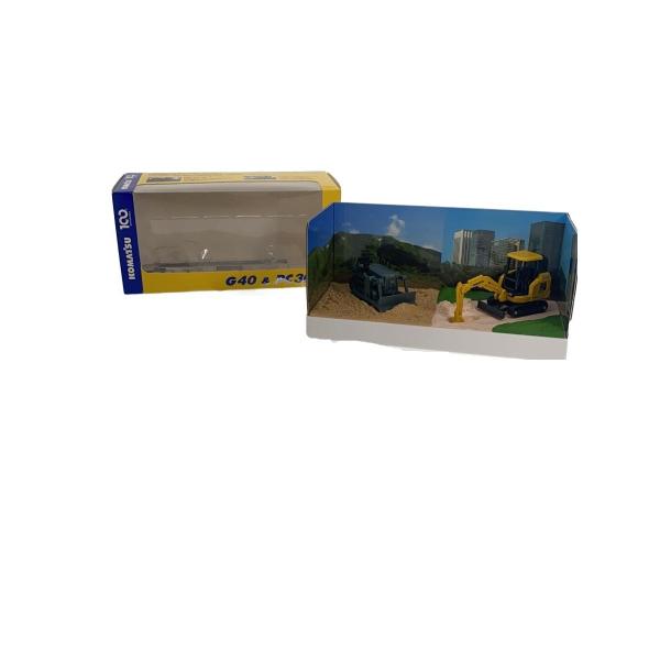 KOMATSU◇ミニカー/コマツ G40ブルドーザー & PC30E電動ミニショベル