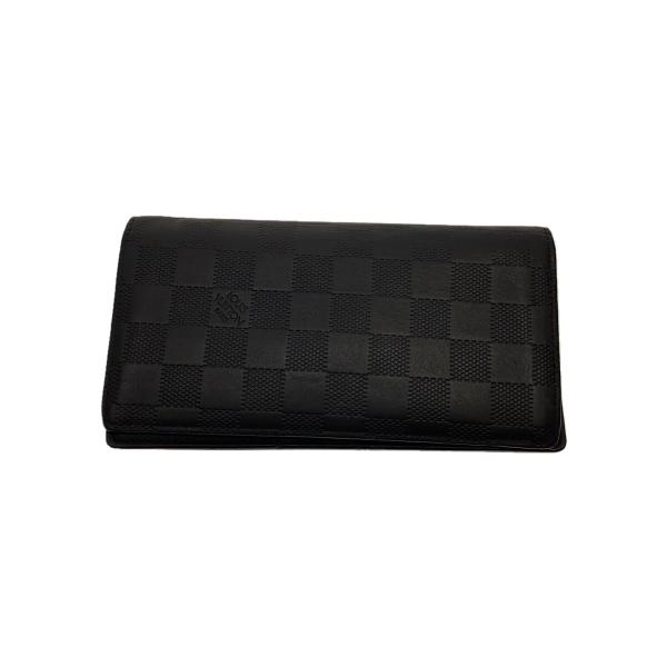 LOUIS VUITTON◇ポルト・フォイユ・ブラザ_ダミエ・アンフィニ/レザー