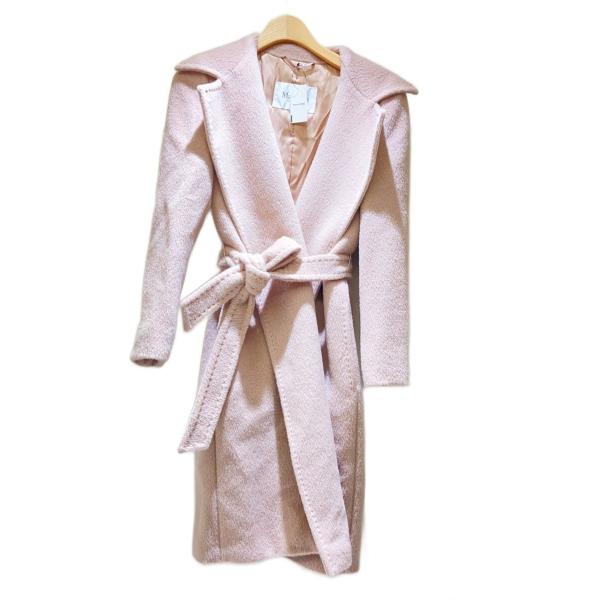 MAX MARA◇ベルトロングコート/コート/2/アルパカ/PNK/10161053-36-01