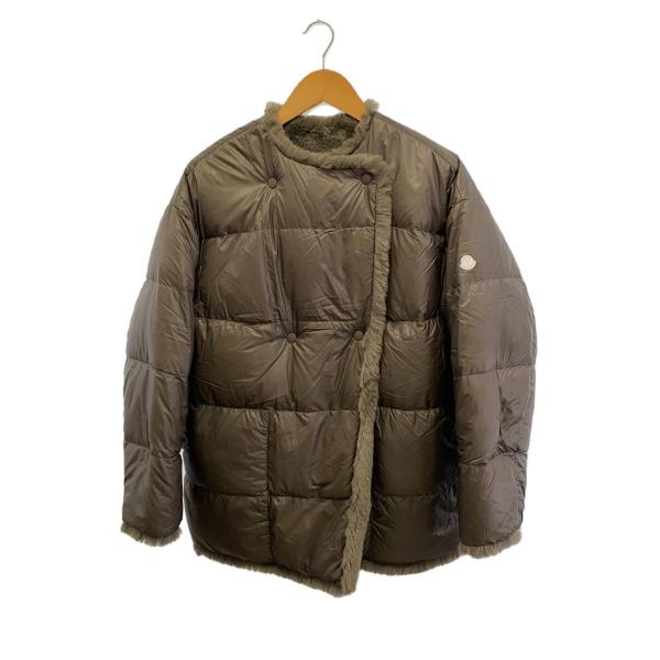 MONCLER◇×HYKE/リバーシブルファーナイロンダウンジャケット/0/カーキ
