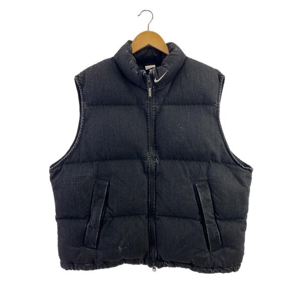 Supreme◇×NIKE/Denim Puffer Vest/L/コットン/BLK/FQ0323-010 Supreme◇×NIKE/Denim Puffer Vest/L/コットン/BLK/FQ0323-010