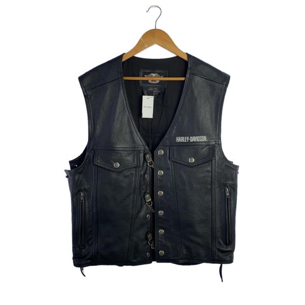 Harley Davidson レザー ベスト XL 黒 HARLEY DAVIDSON◇ベスト/XL/レザー/BLK : セカンドストリートYahoo!店