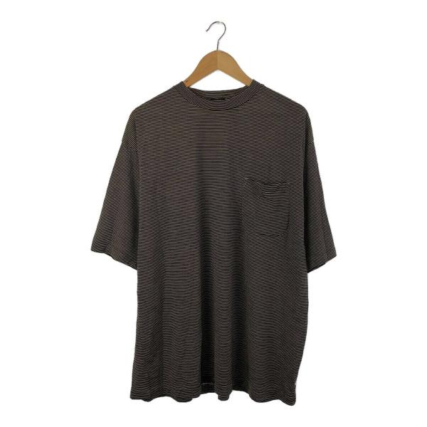 COMOLI◇24SS/Tシャツ/4/ウール/BLK/ボーダー/Z01-05023 サマーウール