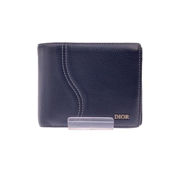 Christian Dior◇2つ折り財布/レザー/BLK/メンズ/12-BO-0273