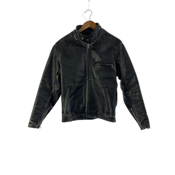 Schott◇シングルライダースジャケット/38/レザー/BLK/641 : セカンド