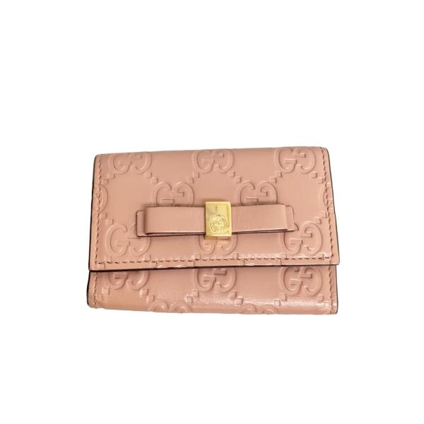 GUCCI / キーケース_マイクログッチシマ/フェイクレザー/PNK/レディース GUCCI◇キーケース_マイクログッチシマ/フェイクレザー/PNK/レディース