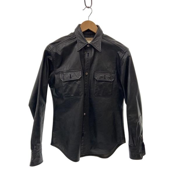 HAMNETT ブラック レザーブルゾン L KATHARINE HAMNETT LONDON◇レザージャケット・ブルゾン/M/レザー/BLK
