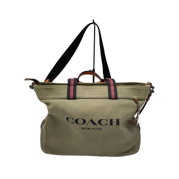 COACH◇コーチ/キャンバストートバッグ/2WAY/TOTE38/KHK/CJ486