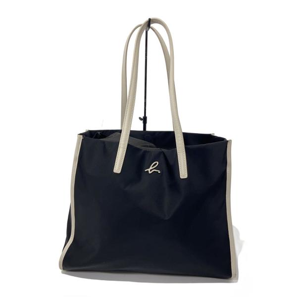 agnes b VOYAGE◇トートバッグ/ナイロン/BLK/無地 : セカンド