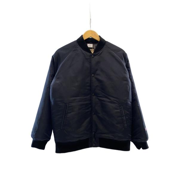 Champion◇スタジャン/M/ポリエステル/BLK/無地/c8-l649 : セカンド