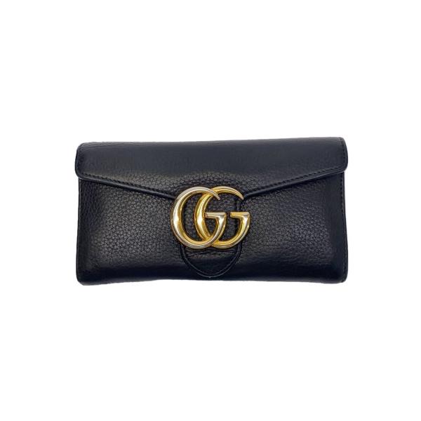 GUCCI 長財布〔GGマーモント〕レザー ロングウォレット GUCCI 良品 グッチ リザード型押し GGマーモント ロング