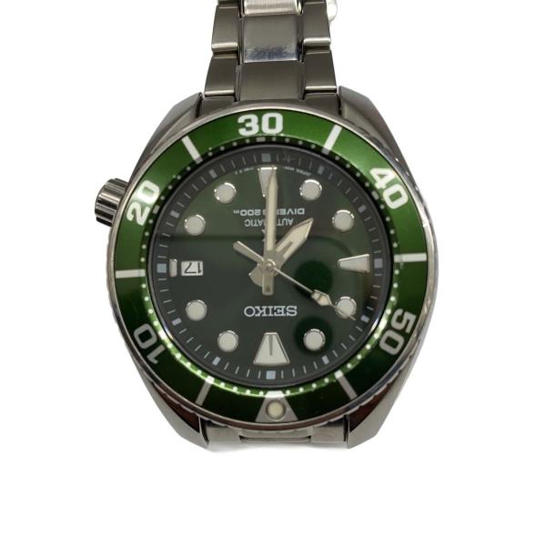 SEIKO◇自動巻腕時計/アナログ/ステンレス/GRN/SLV/6R35-00A0