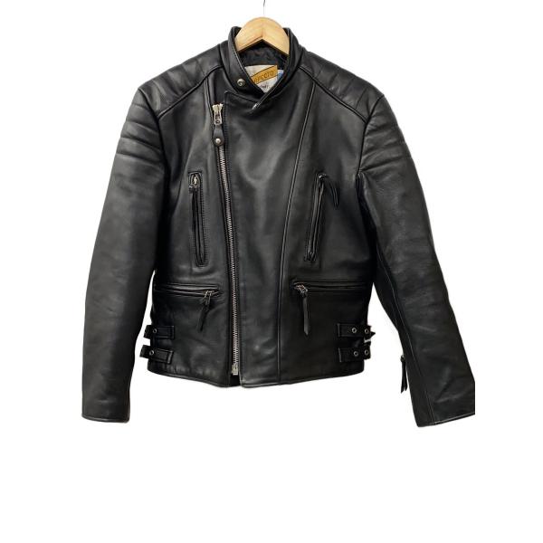 Schott◇ダブルライダースジャケット/38/レザー/BLK : セカンド