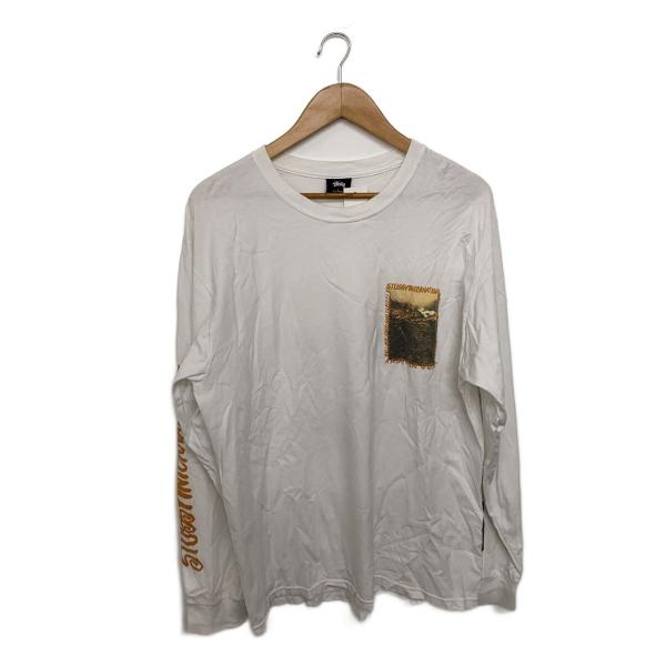 STUSSY / 長袖Tシャツ/S/コットン/YLW STUSSY◇長袖Tシャツ/L/コットン/WHT : セカンドストリートYahoo!店