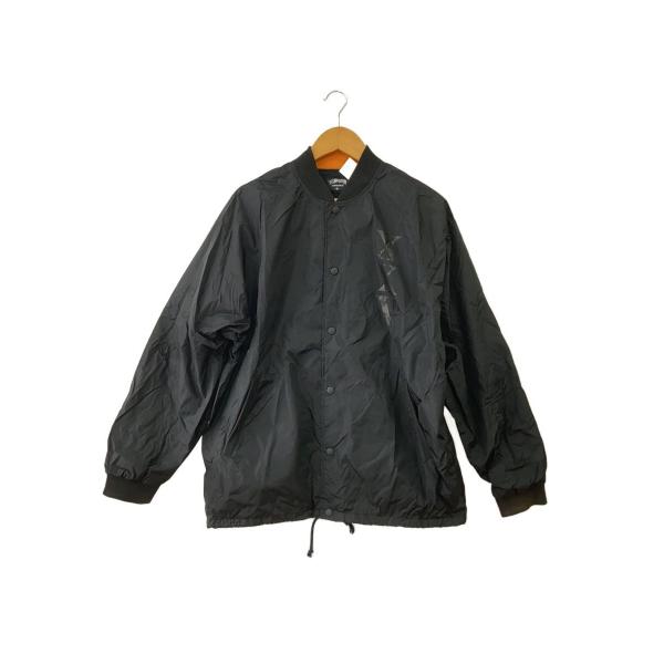 STUSSY◇25周年記念/コーチジャケット/M/ナイロン/BLK/着用感有/裾汚れ