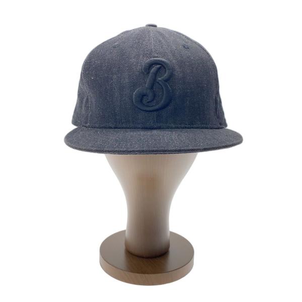 NEW ERA◇キャップ/7 5/8/デニム/BLK/無地/メンズ/横浜