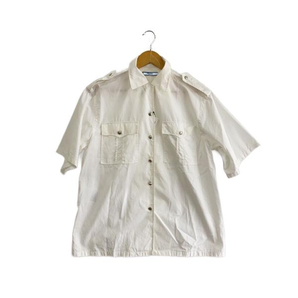 S*y様 PRADA 半袖シャツ PRADA◇半袖シャツ/38/コットン/WHT/P469D// : セカンドストリート