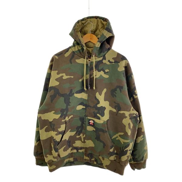 Supreme◇ジップパーカー/L/コットン/GRN/カモフラ : セカンド