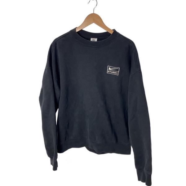 STUSSY◇NIKE/Washed NRG Fleece Crewneck/スウェット/L/ブラック