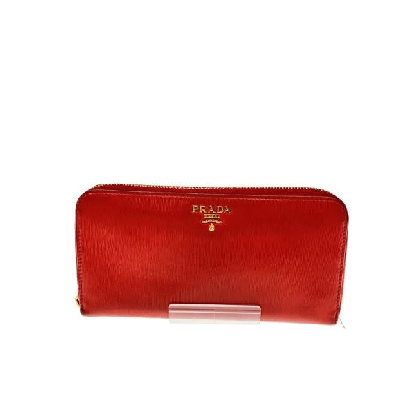 PRADA 長財布 レッド PRADA◇長財布/レザー/RED/レディース// : セカンドストリートYahoo!店