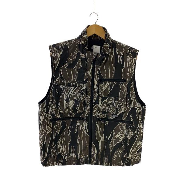 Stüssy 迷彩ジップアップベスト STUSSY◇ベスト/M/コットン/GRY/カモフラ/115480 : セカンドストリート