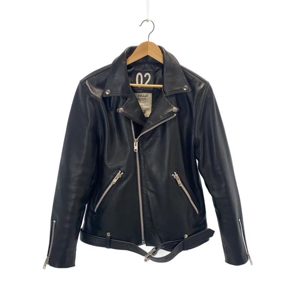 Liugoo Leathers◇VaLLet/02/ダブルライダースジャケット/L/牛革/BLK