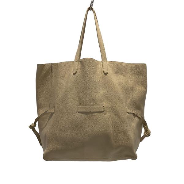 ジルサンダー LACE SHOPPER トートバッグ ハンドバッグ レザー JIL SANDER◇LACE SHOPPER/トートバッグ/レザー/BEG : セカンド