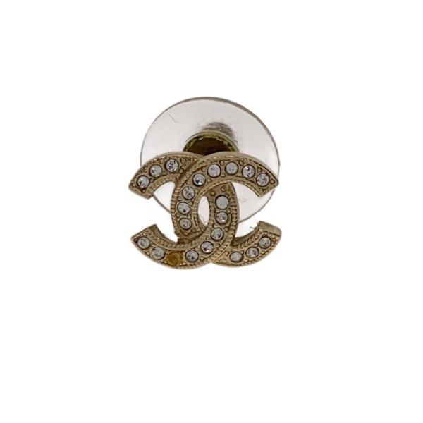 CHANEL◇片耳のみ/ラインストーン欠損/22AW/ピアス/ラインストーン/GLD